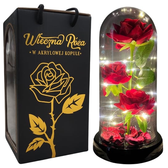 Wieczna Róża Świecąca Kwiaty W Kopule Led Prezent Święta Pudełko Ozdobne Inna marka