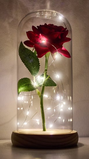 Wieczna róża w szkle LED świecąca prezent dla mamy dzień matki na każdą okazję Tadekmark
