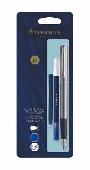 Wieczne Pióro (F) + Wymazywacz Do Atramentu + Długi Nabój "Allure Chrome Ct Z Wymazywaczem I Nabojem 2135200 Waterman WATERMAN