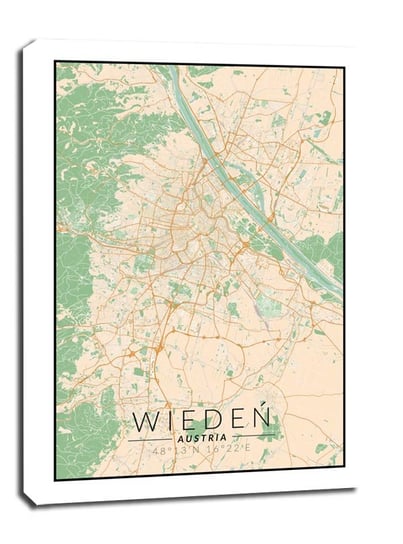 Wiedeń mapa kolorowa - obraz na płótnie 61x91,5 cm Galeria Plakatu