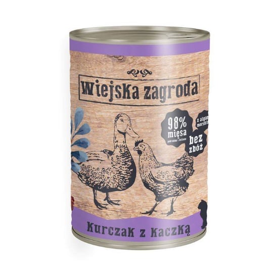 Wiejska Zagroda Karma mokra kurczak z kaczką dla kotów 400g Wiejska Zagroda