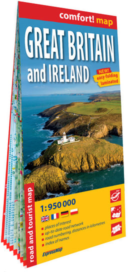 Wielka Brytania i Irlandia. Laminowana mapa samochodowo-turystyczna 1:950 000 Opracowanie zbiorowe