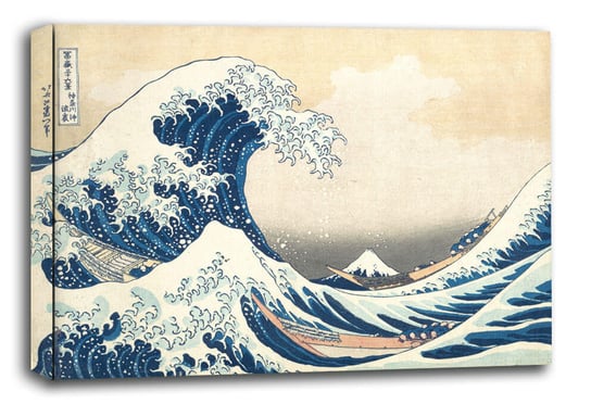 Wielka fala w Kanagawie, Hokusai - obraz na płótnie 100x70 cm Galeria Plakatu