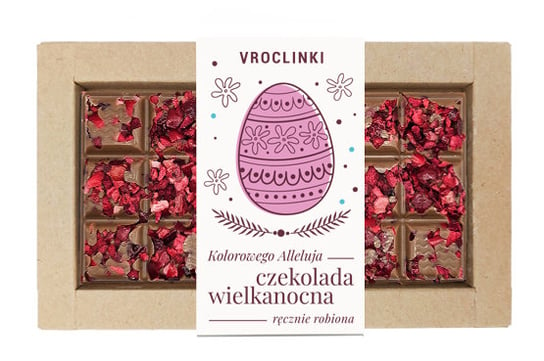 Wielkanocna czekolada z żurawiną 80g (różne wzory do wyboru) Vroclinki - Wrocławskie Praliny