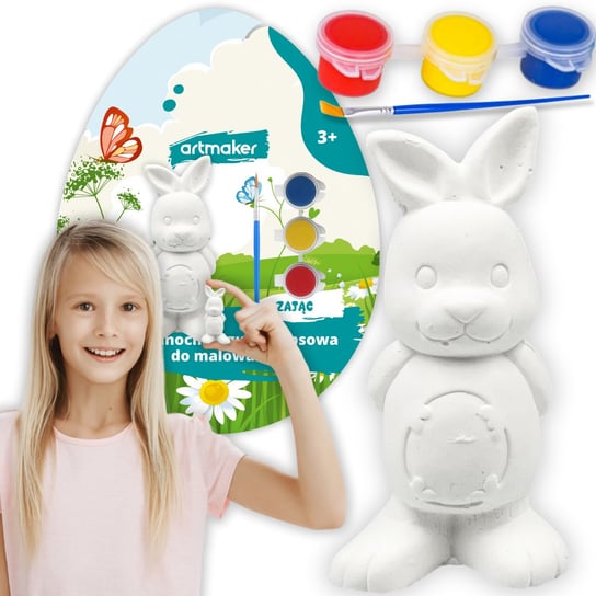 Wielkanocna Figurka Ceramiczna Do Malowania Zając Artmaker Zajączek Kreatywny Prezent Dla Dzieci Artmaker