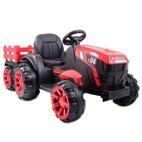 Wielki Traktor Na Akumulator Z Przyczepą "Power 06" Czerwony, Miękkie Siedzenie/wh-777 SUPER-TOYS