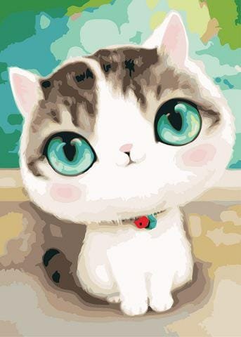 Wielkie oczy kotka - Malowanie po numerach 50x40 cm ArtOnly
