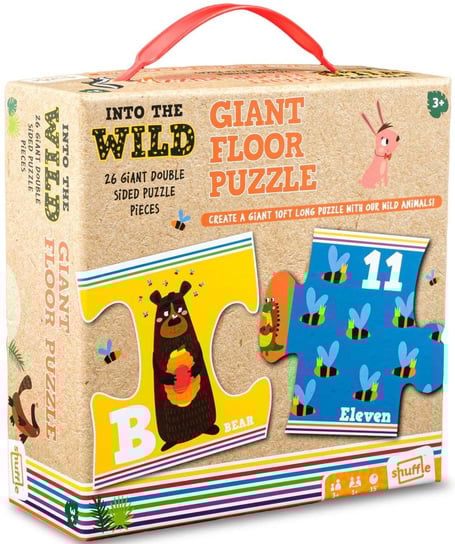 Wielkie puzzle dla dzieci dwustronne alfabet i cyfry 26 elementów Cartamundi