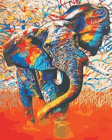 Wielobarwny słoń - malowanie po numerach 50x40 cm ArtOnly