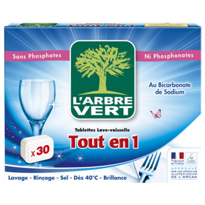 Wielofunkcyjne tabletki do zmywarek L'ARBRE VERT Tout en 1, 30 szt. L'ARBRE VERT