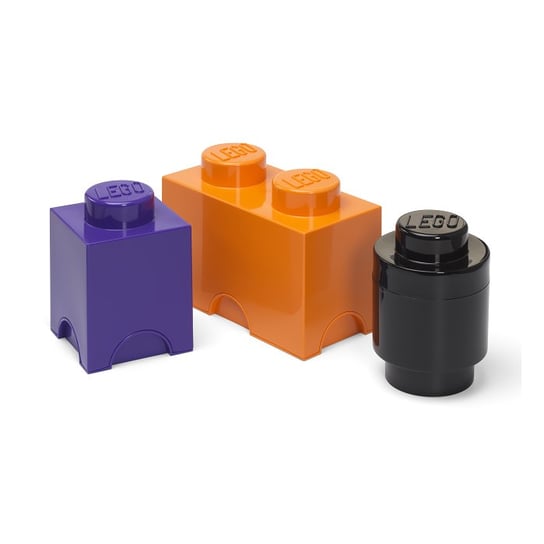 Wielopak LEGO Storage Brick (3 szt.) — fioletowy, pomarańczowy, czarny Inna marka