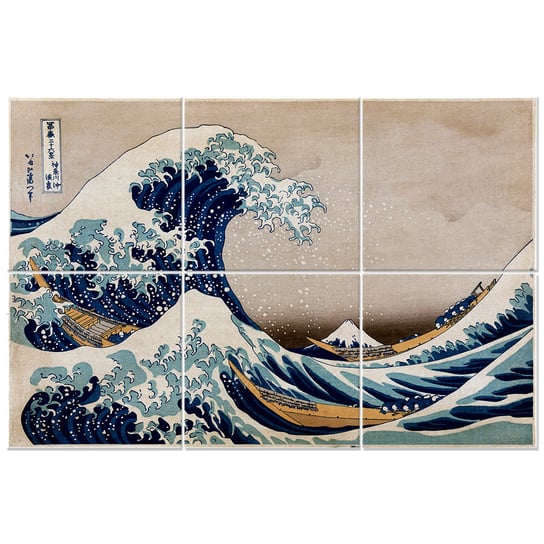 Wielopanelowa grafika ścienna The Great Wave Of Kanagawa - Katsushika Hokusai Legendarte