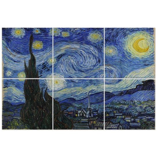 Wielopanelowa grafika ścienna The Starry Night - Vincent Van Gogh Legendarte