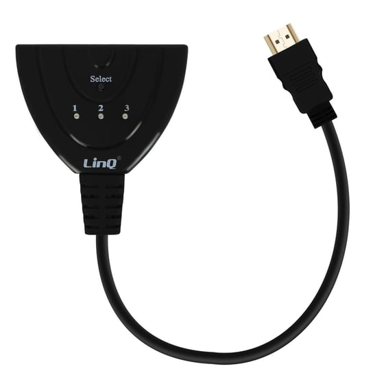 Wieloportowy adapter/koncentrator HDMI meski na 3x HDMI zenski, firmy LinQ — czarny LinQ