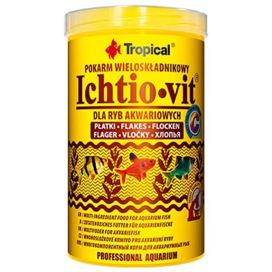 Wieloskładnikowy pokarm w formie płatków TROPICAL Ichtiovit, 1 kg Tropical