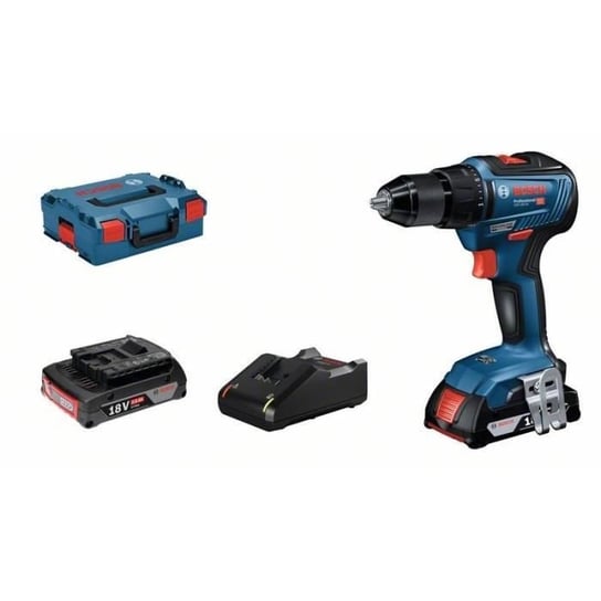 Wiertarko-wkrętarka akumulatorowa Bosch GSB 18V 55, 2x 2,0 Ah, GAL 18V 40, L BOXX Bosch Professional