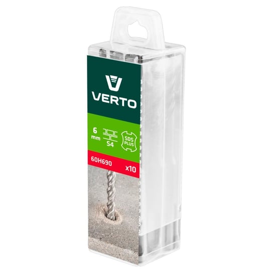 Wiertło do betonu SDS+ VERTO 60H690, 6x110 mm, S4, 10 szt Verto
