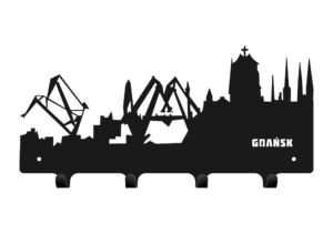 Wieszak metalowy miasto Gdańsk 40 cm czarny matowy Inna marka