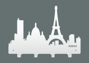 Wieszak metalowy miasto Paryż 40 cm biały matowy Inna marka
