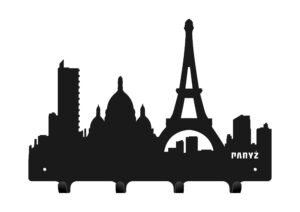 Wieszak metalowy miasto Paryż 40 cm czarny matowy Inna marka