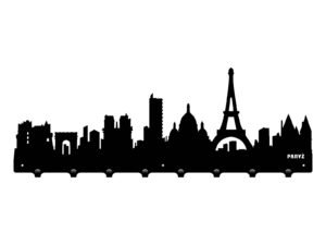 Wieszak metalowy miasto Paryż 80 cm czarny matowy Inna marka