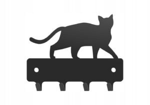 Wieszak metalowy na klucze Kot WIE122 10 cm czarny matowy Inna marka