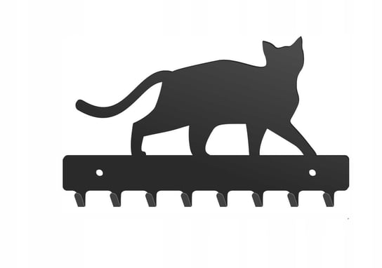 Wieszak metalowy na klucze kot WIE122 20cm czarny matowy Inna marka