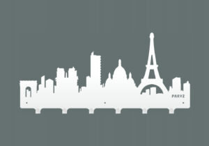 Wieszak metalowy na ubrania miasto Paryż 60 cm biały matowy Inna marka