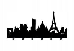 Wieszak metalowy na ubrania miasto Paryż 60 cm czarny matowy Inna marka