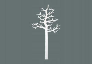 Wieszak metalowy ścienny Drzewo ptaki WIE131 130 cm biały matowy Inna marka