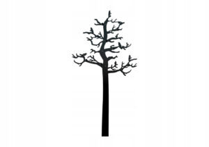 Wieszak metalowy ścienny Drzewo ptaki WIE131 130 cm czarny matowy Inna marka