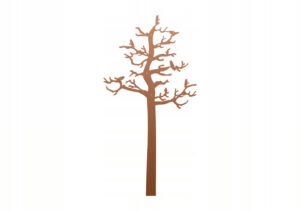 Wieszak metalowy ścienny Drzewo ptaki WIE131 130 cm miedziany Inna marka