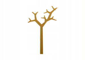 Wieszak metalowy ścienny Drzewo WIE111 100 cm złoty Inna marka