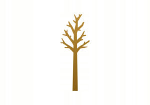Wieszak metalowy ścienny Drzewo WIE113 180 cm złoty Inna marka