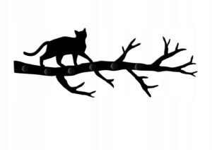 Wieszak metalowy ścienny Gałąź kot WIE122 80 cm czarny matowy Inna marka