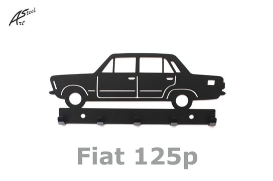 Wieszak na klucze ART-STEEL Fiat 125p, czarny, 22,5x9 cm Art-Steel