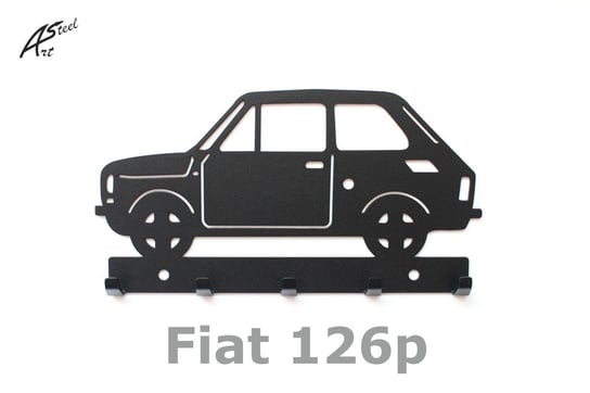 Wieszak na klucze ART-STEEL Fiat 126p, czarny, 21,5x11 cm Art-Steel