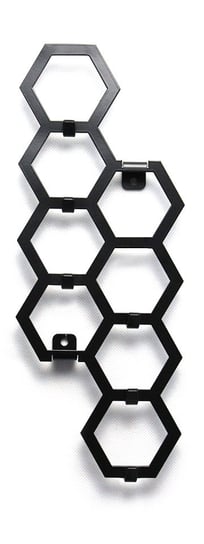 Wieszak na klucze DECOLICIOUS Heksagon, czarny, 13,5x34,8 cm Decolicious
