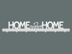 Wieszak na kurtki Home sweet home 70 cm biały matowy Inna marka