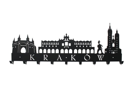 Wieszak na ubrania Kraków 70cm, ścienny, miasto, ozdoba, dekoracja, pomysł na prezent Art-Steel