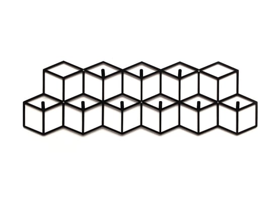 Wieszak ścienny DECOLICIOUS DECOLICIOUS Geometric, czarny, 21,6x70 cm Decolicious
