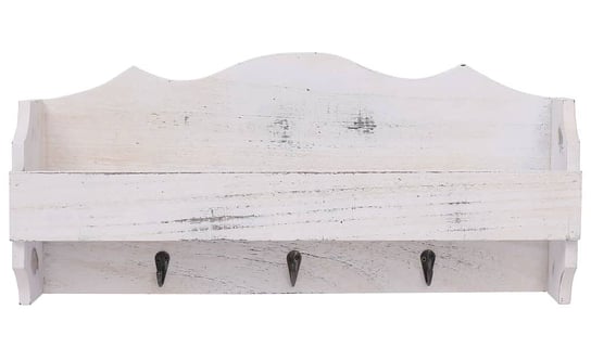 Wieszak ścienny z półką ELIOR Mirelio, biały, 50x10x23 cm Elior