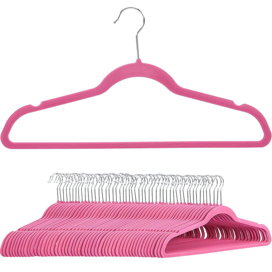 Wieszaki na ubrania Amazon welurowe 50 szt różowe Inna marka