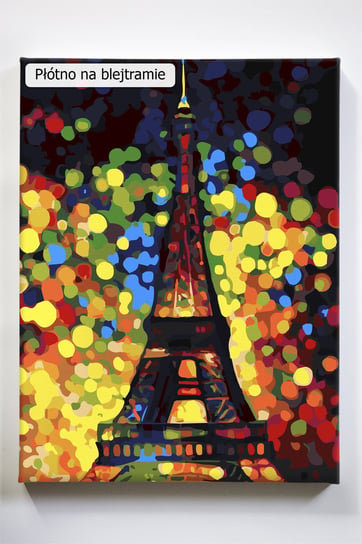 Wieża Eiffla nocą, Paryż, budowle, miasto, malowanie po numerach, blejtram Akrylowo