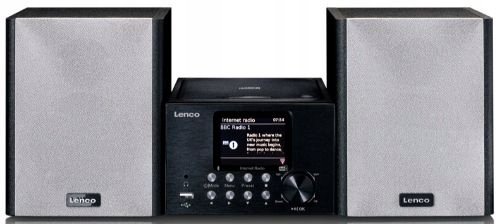 Wieża Lenco Mc-250 Czarno-Srebrna Bluetooth Lenco