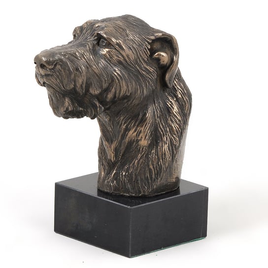 Wilczarz irlandzki, Irish wolfhound - statuetka psa, popiersie na kamiennej podstawie, rzeźba, trofeum na wystawę psów marki Art-Dog Art-Dog