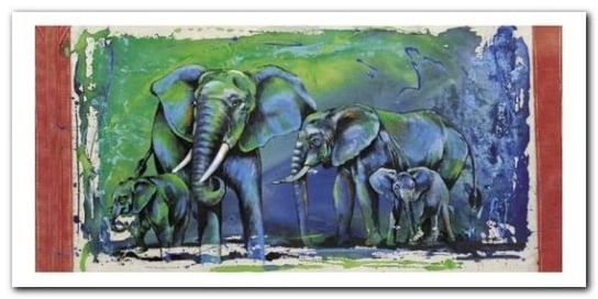 Wild Elephants plakat obraz 100x50cm Wizard+Genius