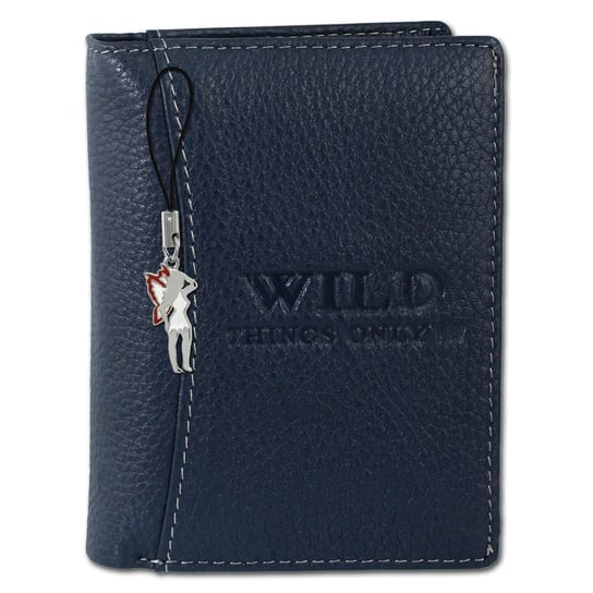 Wild Things Only RFID skórzany portfel męski niebieski 9x2x12cm OPJ113B Wild Things Only