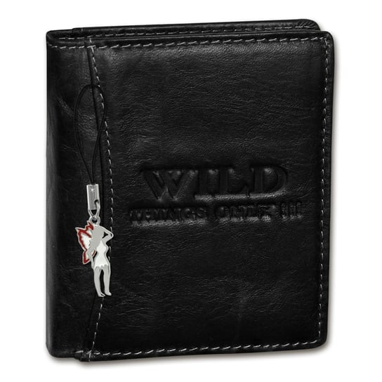 Wild Things Only skórzany portfel czarny RFID Blocker 9x2x10 OPJ115S Wild Things Only
