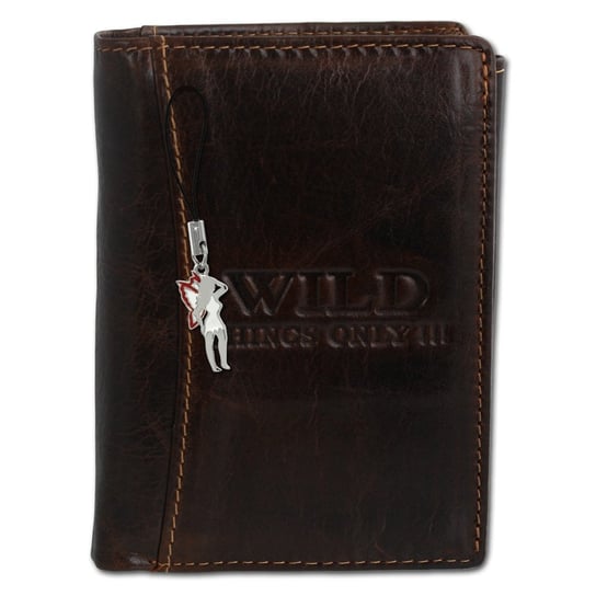 Wild Things Only skórzany portfel unisex brązowy 9x2x12cm OPJ113N Wild Things Only